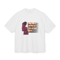 White boxy t-shirt with pink anime girl graphic and 'I owe my dealer $875' - Trap streetwear aesthetic - Offnoir